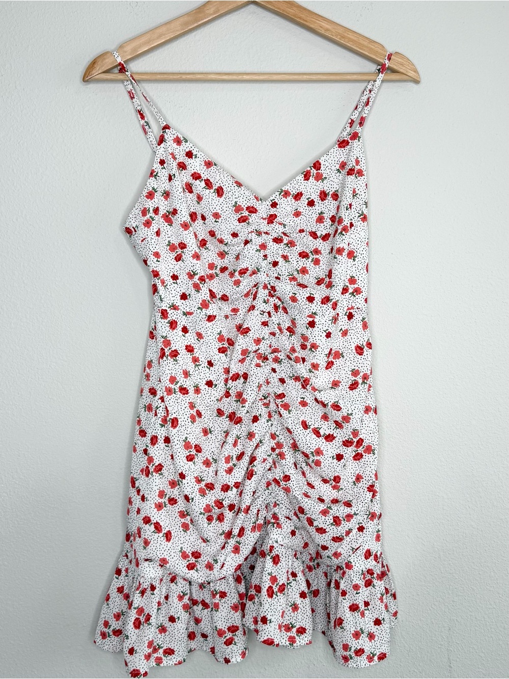Urban Outfitters Ruched Floral Mini Dress